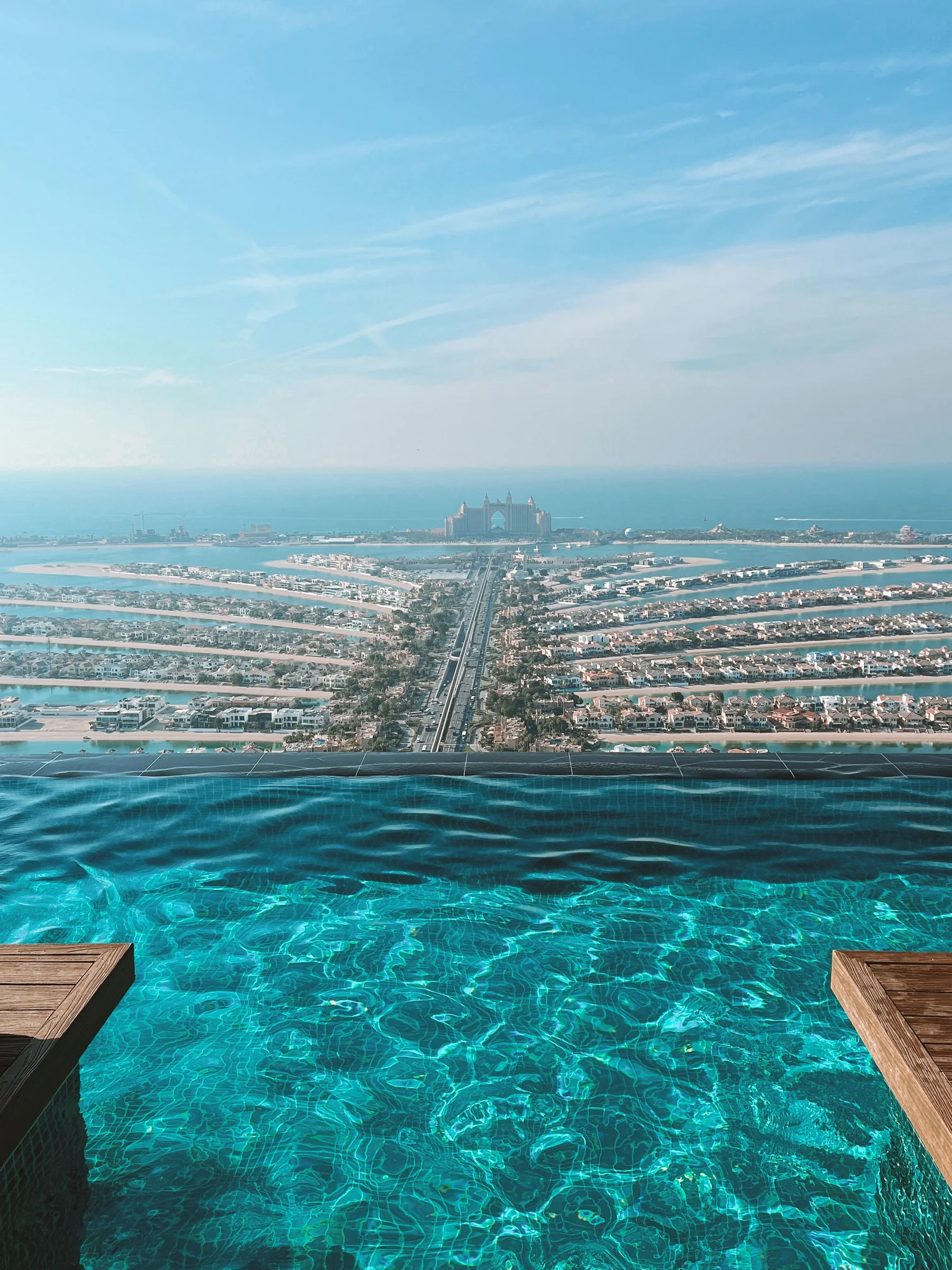 Infinity pool overlooking Palm Jumeirah